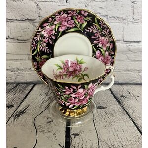 Royal Albert England Provincial Flowers Pink Fireweed Footed Cup & Saucer Teacup